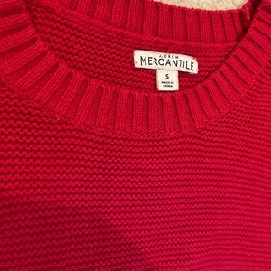 JCREW Red Ribbed Sweater Size S